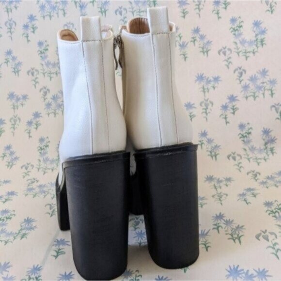 Lamoda Pure Freestyle Platform Ankle Boots 36 5 White Punk Goth Heels Lug Sole - Picture 5 of 10